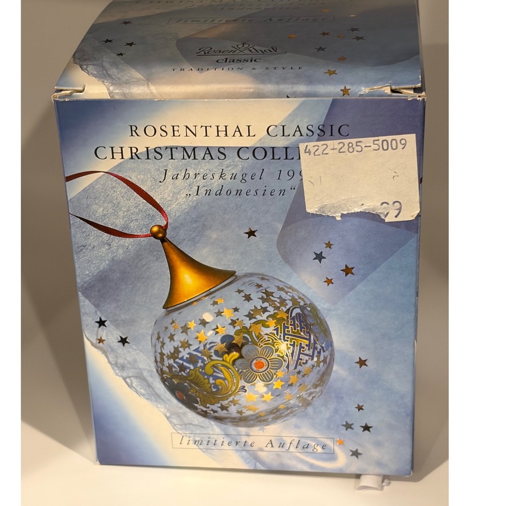 Rosenthal Classic 1995 Indonesien Glass Christmas Ornament Limited Edition Boxed